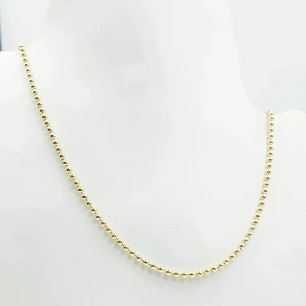 14K Yellow Gold Ball Necklace Gray's Jewelers Bespoke Saint James, NY
