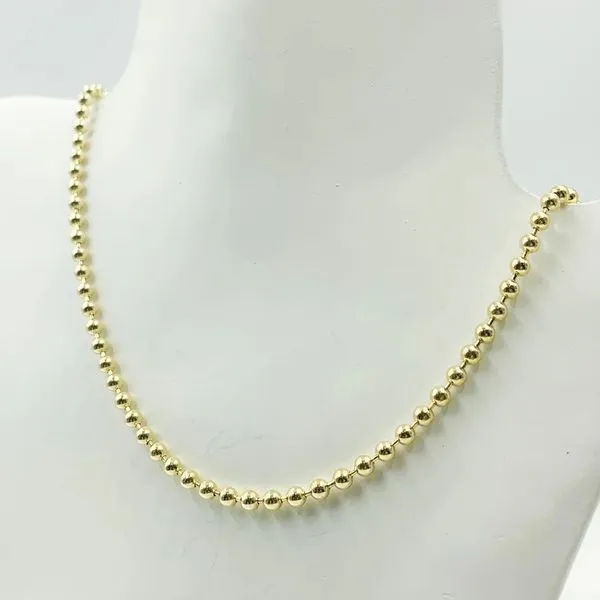 14K Yellow Gold Ball Necklace Gray's Jewelers Bespoke Saint James, NY