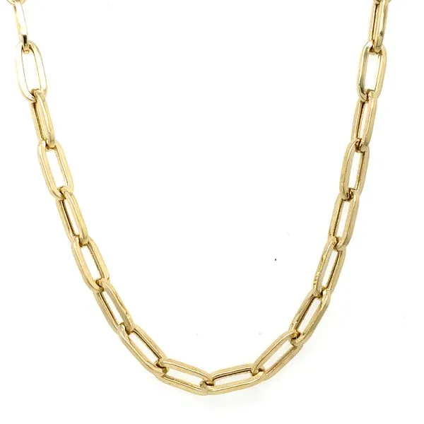 14K Yellow Gold Paper Clip Necklace Gray's Jewelers Bespoke Saint James, NY