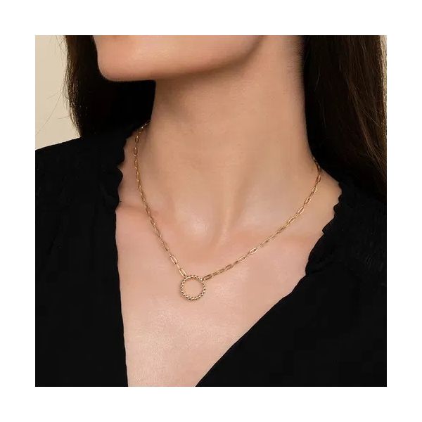 14K Yellow Gold Chain Necklace with Bujukan Circle Image 2 Gray's Jewelers Bespoke Saint James, NY