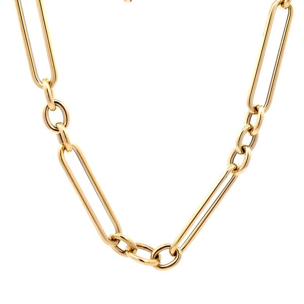 14K Elongated and Round Link Necklace Gray's Jewelers Bespoke Saint James, NY