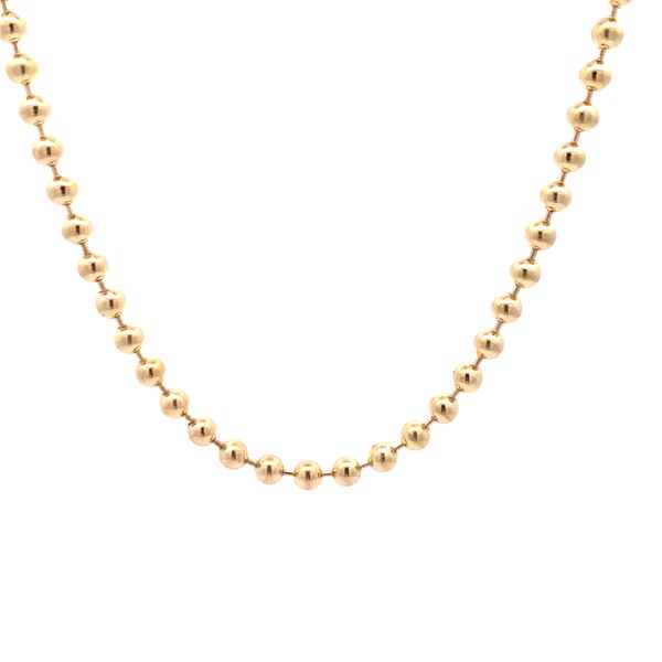 14K Yellow Gold Beaded Necklace Gray's Jewelers Bespoke Saint James, NY