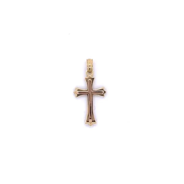 14k Yellow Gold And Rose Gold Cross Charm Gray's Jewelers Bespoke Saint James, NY