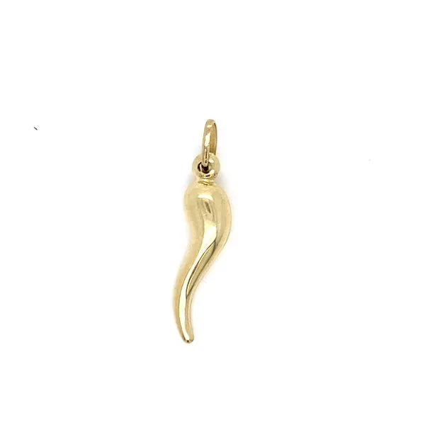 14K Yellow Gold Italian Horn Charm Gray's Jewelers Bespoke Saint James, NY