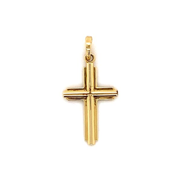 14k Yellow Gold Cross On Cross Charm Gray's Jewelers Bespoke Saint James, NY