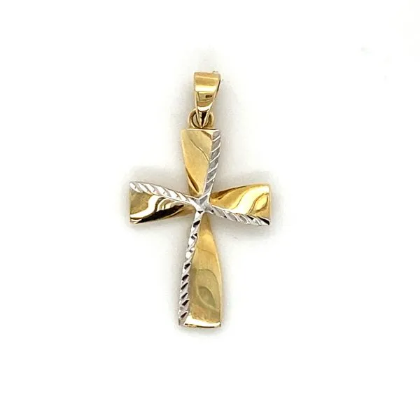 14k Two Tone  Cross Charm Gray's Jewelers Bespoke Saint James, NY