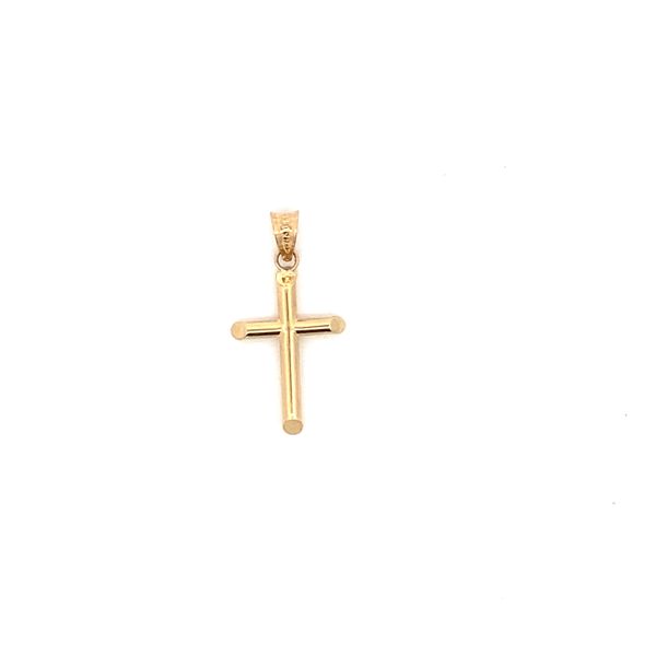 14K Yellow Gold Sliced Edge Cross Charm Gray's Jewelers Bespoke Saint James, NY