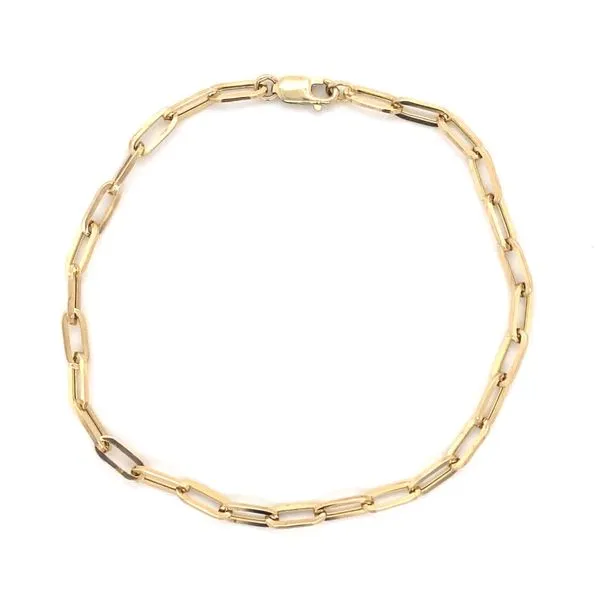 14K Yellow Gold Paper Clip Bracelet Gray's Jewelers Bespoke Saint James, NY