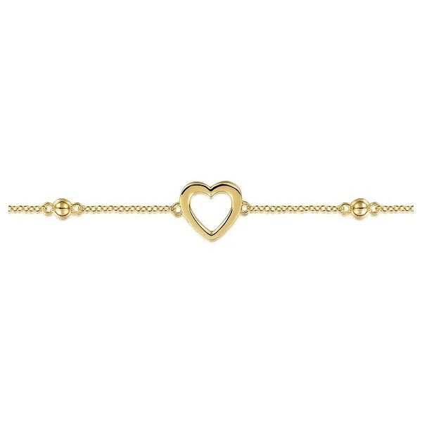 14K Yellow Gold Open Heart Bujukan Chain Bracelet Image 3 Gray's Jewelers Bespoke Saint James, NY