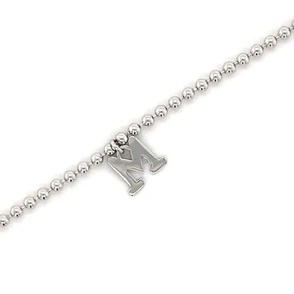14K White Gold Bujukan Initial M Bracelet Gray's Jewelers Bespoke Saint James, NY