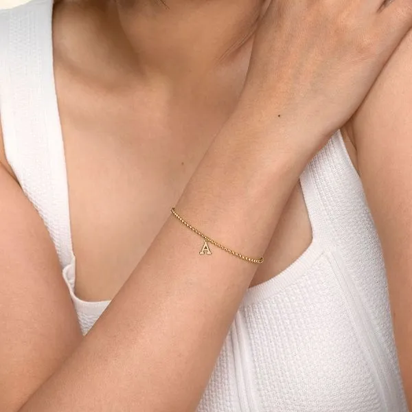 14K Yellow Gold Bujukan Initial A Bracelet Image 3 Gray's Jewelers Bespoke Saint James, NY