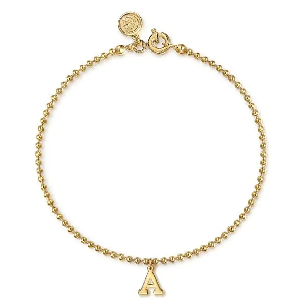 14K Yellow Gold Bujukan Initial A Bracelet Gray's Jewelers Bespoke Saint James, NY