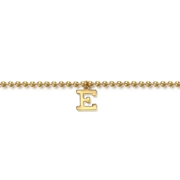 14K Yellow Gold Bujukan Initial E Bracelet Image 2 Gray's Jewelers Bespoke Saint James, NY
