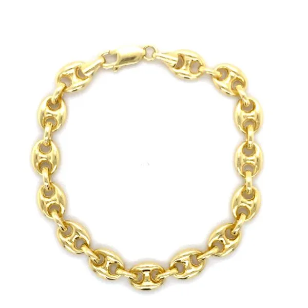 14K Yellow Gold Puff Mariner Bracelet Gray's Jewelers Bespoke Saint James, NY