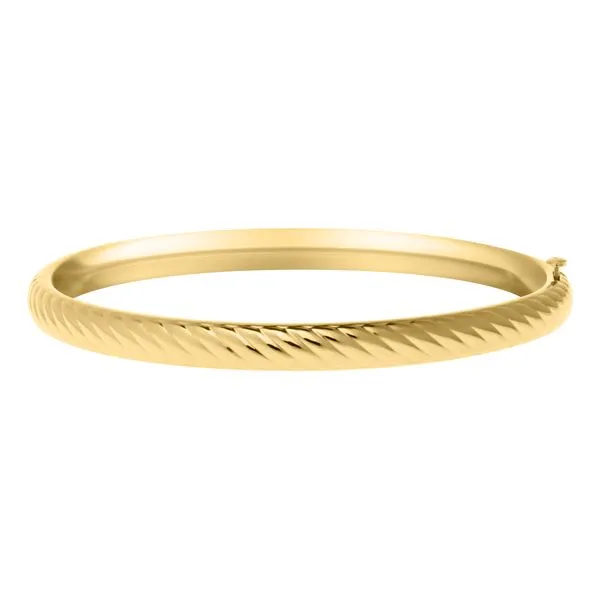 Childrens 14K Yellow Gold Filled Ribbed Bangle Bracelet Gray's Jewelers Bespoke Saint James, NY