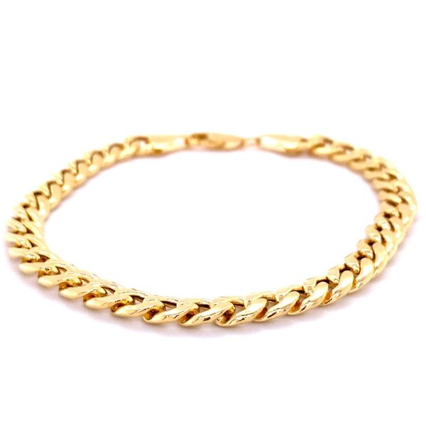 14k Yellow Gold Mens Curb Bracelet 8.5