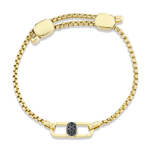 14K Yellow Gold Black Diamond Men's Box Chain with Icon Lock Gray's Jewelers Bespoke Saint James, NY