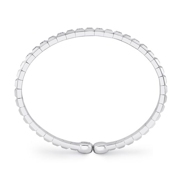 14K White Gold Diamond Geo Cut Matte Men's Cuff Bracelet Image 2 Gray's Jewelers Bespoke Saint James, NY