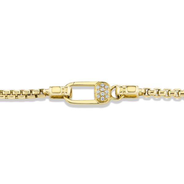 14K Yellow Gold Diamond Men's Box Chain Image 2 Gray's Jewelers Bespoke Saint James, NY