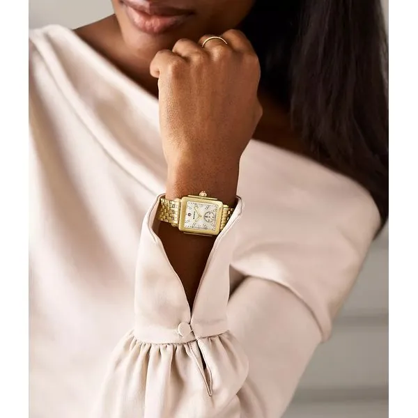 Deco Mid 18K Gold Diamond Dial Watch Image 3 Gray's Jewelers Bespoke Saint James, NY