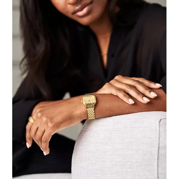 Meggie 18K Gold-Plated Diamond Dial Watch Image 3 Gray's Jewelers Bespoke Saint James, NY