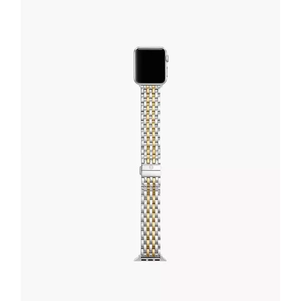 38/40/41mm and 42/44/45/49mm Two-Tone 18K Gold-Plated Bracelet Band for Apple Watch® Image 5 Gray's Jewelers Bespoke Saint James, NY