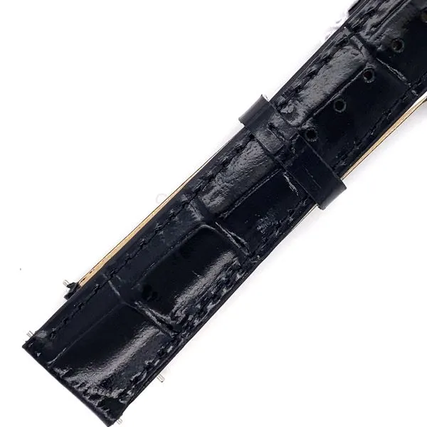 18mm Black Embossed Alligator Leather Strap Gray's Jewelers Bespoke Saint James, NY