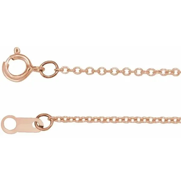 Sterling Silver Rose Gold Cable Chain Gray's Jewelers Bespoke Saint James, NY