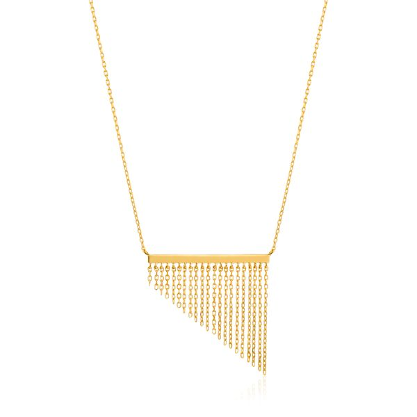 Gold Fringe Fall Necklace Gray's Jewelers Bespoke Saint James, NY