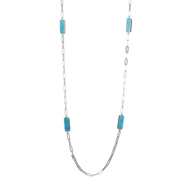 Sterling Silver Station Paperclip Necklace Gray's Jewelers Bespoke Saint James, NY