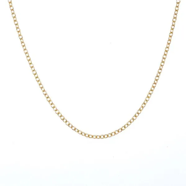 Sterling Silver Gold Plated Cable Chain 18