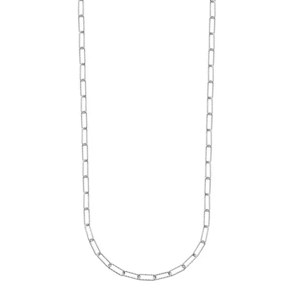 Sterling Silver Paperclip Necklace Gray's Jewelers Bespoke Saint James, NY