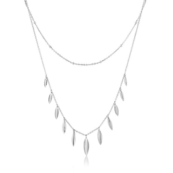 Silver Leaf Double Necklace Gray's Jewelers Bespoke Saint James, NY