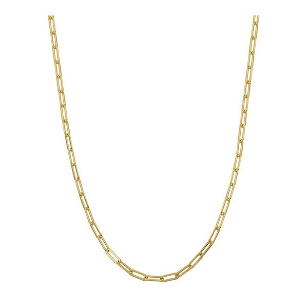 STERLING SILVER 18K YELLOW GOLD FINISH PAPERCLIP CHAIN Gray's Jewelers Bespoke Saint James, NY