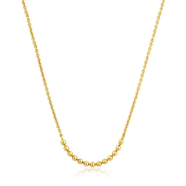 Gold Modern Multiple Balls Necklace Gray's Jewelers Bespoke Saint James, NY