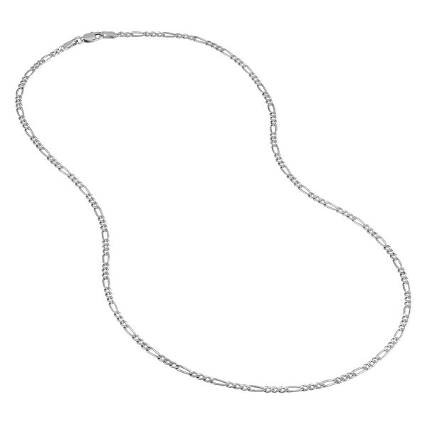 Sterling Silver Concave Figaro Chain Image 2 Gray's Jewelers Bespoke Saint James, NY