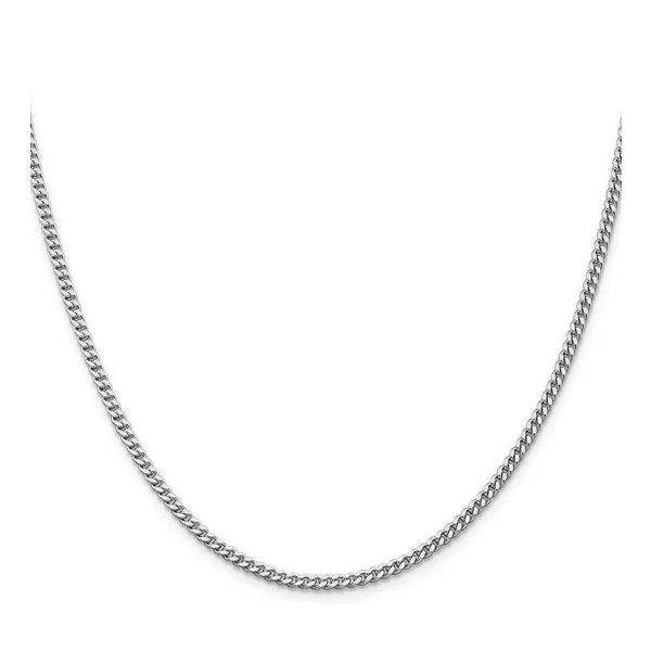 Sterling Silver Rhodium Plated 3mm Curb Chain 24