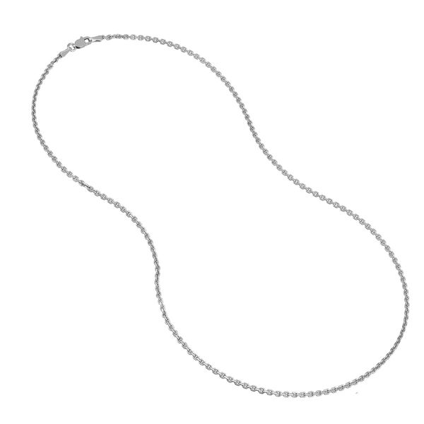 Sterling Silver Diamond Cut  Cable Chain Image 2 Gray's Jewelers Bespoke Saint James, NY