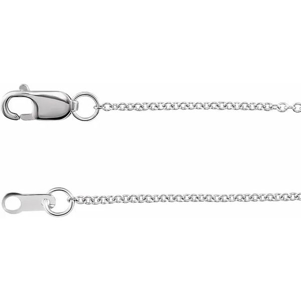 Sterling Silver Rhodium-Plated 1 mm Cable 18