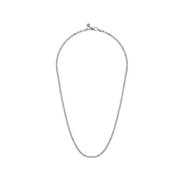 22 Inch 925 Sterling Silver Mens Link Chain Necklace Image 2 Gray's Jewelers Bespoke Saint James, NY