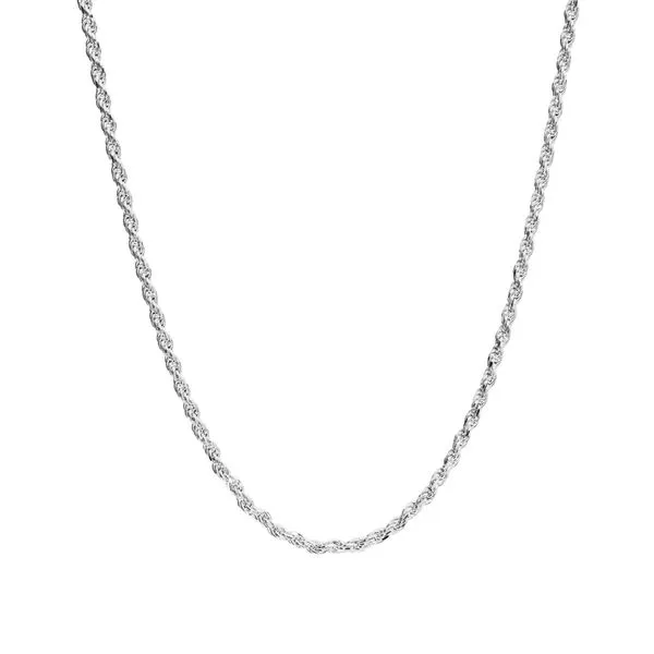 Sterling Silver Rhodium Diamond Cut Rope Chain Gray's Jewelers Bespoke Saint James, NY
