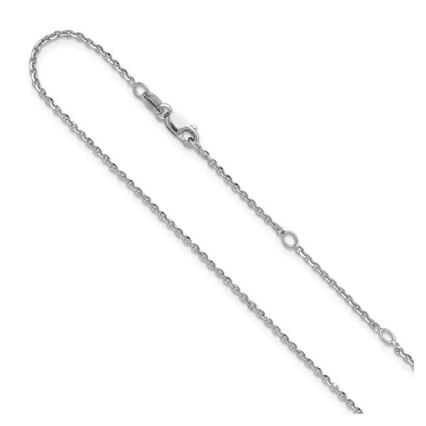 Sterling Silver Rhodium Plated Diamond Cut 1.45MM Chain Gray's Jewelers Bespoke Saint James, NY