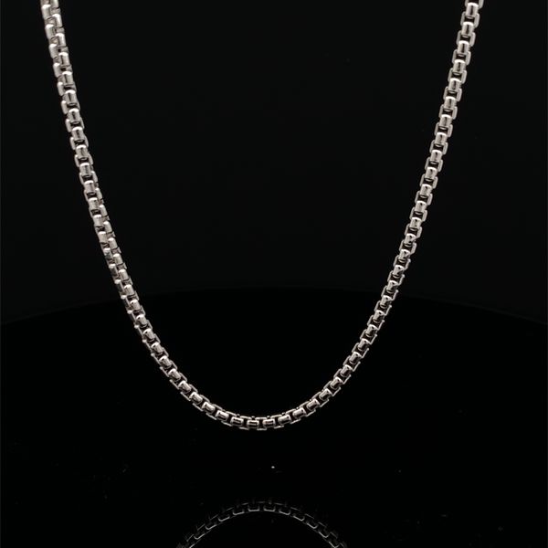 Sterling Silver Round Box Chain Gray's Jewelers Bespoke Saint James, NY