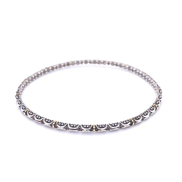 Sterling Silver And 18k Gold Plated 62mm Bangle Bracelet Gray's Jewelers Bespoke Saint James, NY
