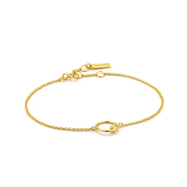 Gold Orbit Chain Circle Bracelet Gray's Jewelers Bespoke Saint James, NY