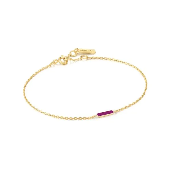 Berry Enamel Bar Gold Bracelet Gray's Jewelers Bespoke Saint James, NY