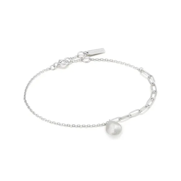 Silver Pearl Chunky Bracelet Gray's Jewelers Bespoke Saint James, NY