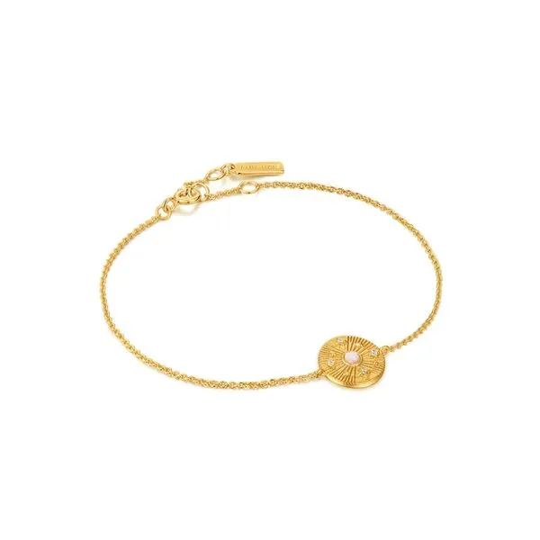 Gold Scattered Stars Kyoto Opal Disc Bracelet Gray's Jewelers Bespoke Saint James, NY