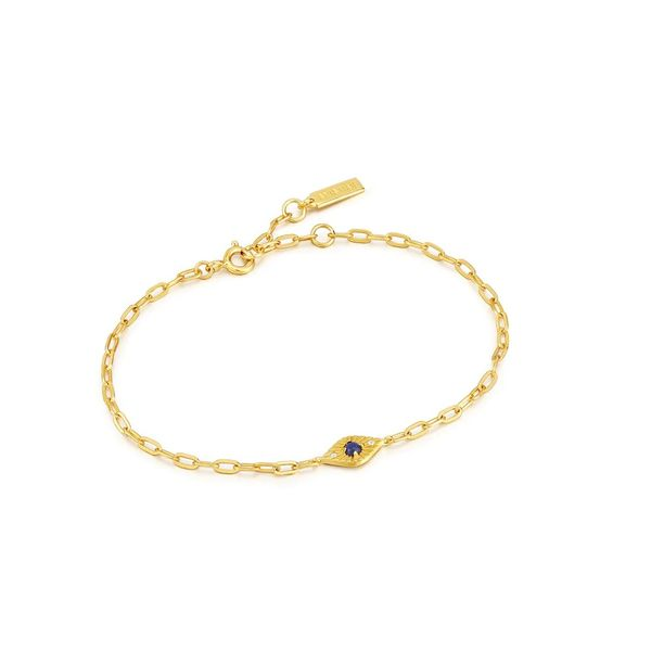 Gold Lapis Evil Eye Bracelet Gray's Jewelers Bespoke Saint James, NY