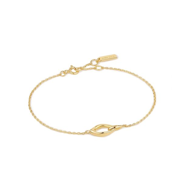 Gold Wave Link Bracelet Gray's Jewelers Bespoke Saint James, NY